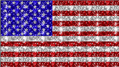 animated gif graphic of American Flag with flashing stars and stripes large animation