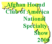 map of Florida - Afghan Hound Club of America National Specialty Show 2000 was in Jacksonville, FL, AKC dog shows