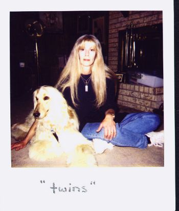 photo of Davey with his owner and trainer Elise Toohey - AKC reg Afghan Hound dog