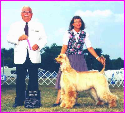 Delilah Sings Hosanna wins her first Reserve Winner's Bitch a an AKC dog show - Judge James R. White