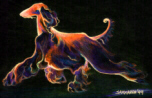 graphic - original of gaiting Afghan Hound - email link to Four Winds Gold - jewelry Afghan Hounds, rings, pendants, Chinese Crested, and other show dog breeds