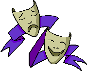 animated gif graphic - player's faces masks - KeePlay kees keeshond AKC reg show dogs and PyrPlay pyrs Great Pyrenees SHOW DOGS at hosanna1.com AAAWWW afghans afghans afghans world wide web design